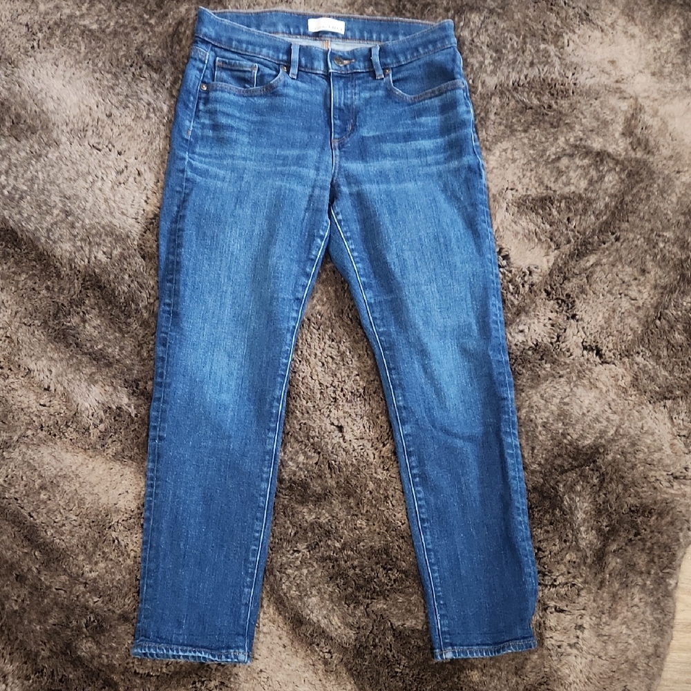 LOFT Dark Blue Staight Leg Jeans Bundled w/ 2 Tees